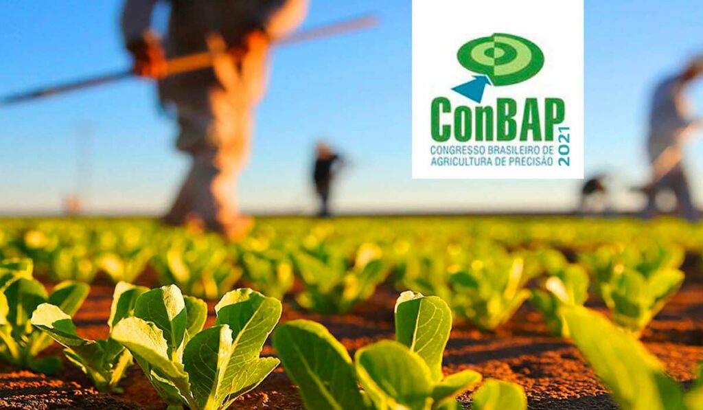 ConBap - Congresso Brasileiro de Agricultura de Precisão 2020 é adiado - agricultor na plantação com o logo do envento