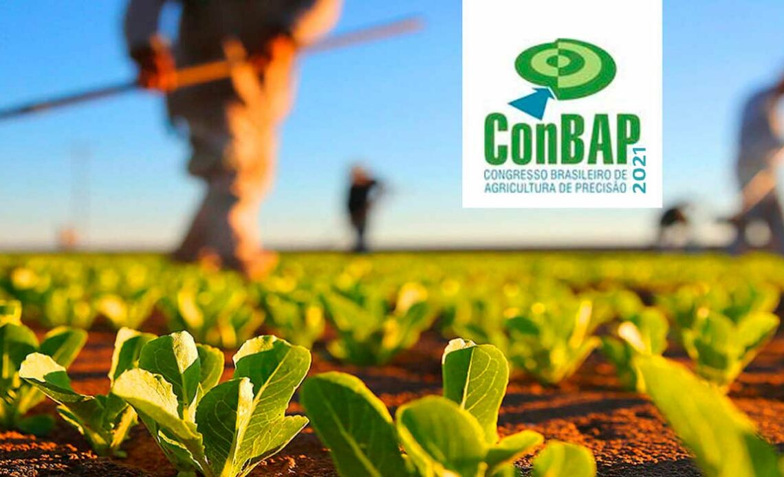 ConBap - Congresso Brasileiro de Agricultura de Precisão 2020 é adiado - agricultor na plantação com o logo do envento