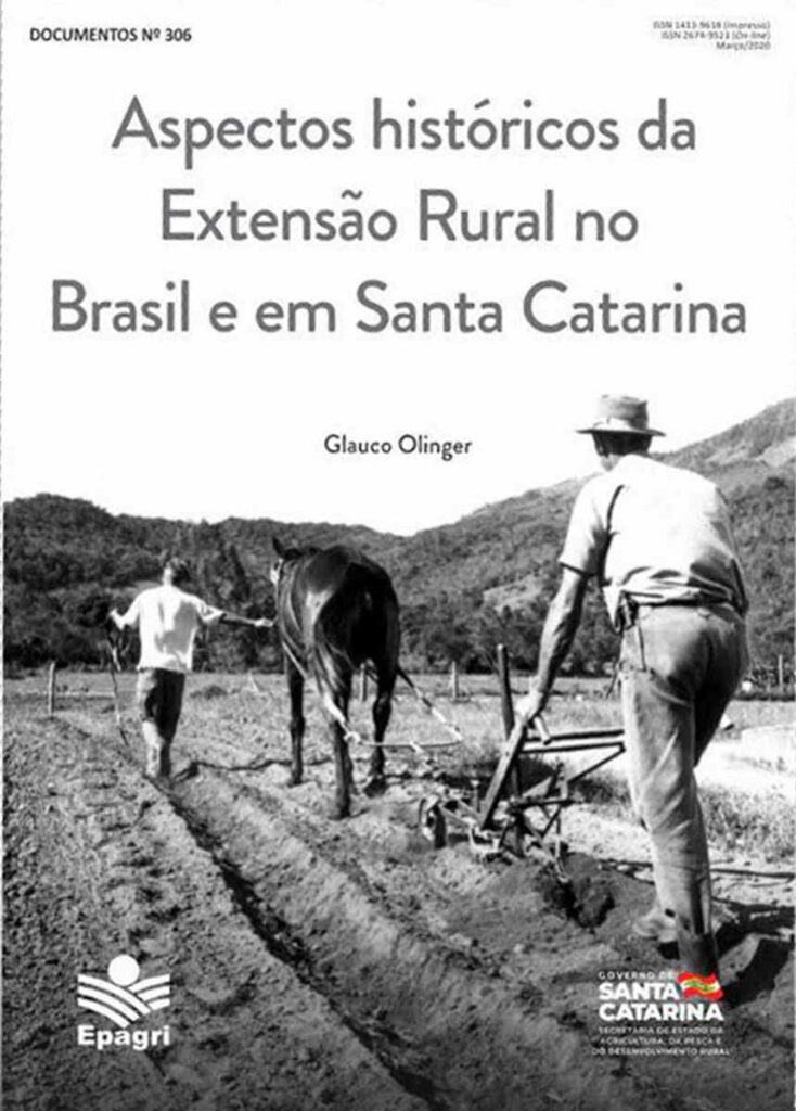 Capa do livro de Glauco Olinger - "Aspectos históricos da extensão rural no Brasil e em Santa Catarina"
