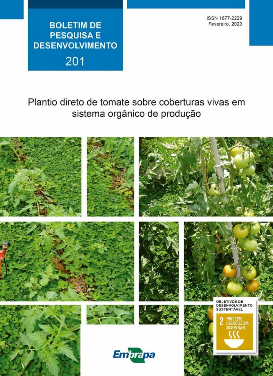 Capa do guia "Plantio direto de tomate sobre coberturas vivas em sistema orgânico de produção - Embrapa"
