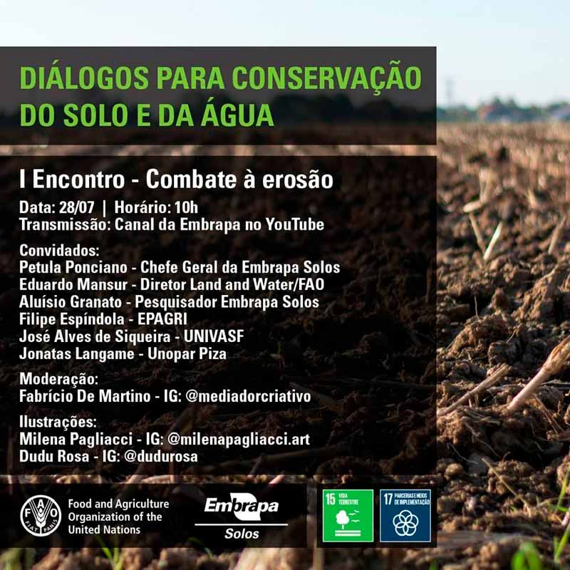 Cartaz da Webinar de combate à erosão - Embrapa Solos/RJ