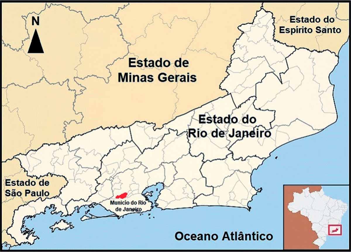 Mapa de localização do Maciço Gericinó-Mendanha