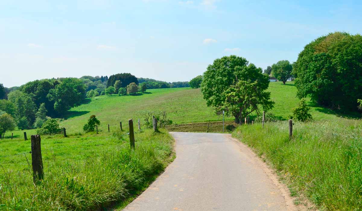 Estrada rural bem conservada