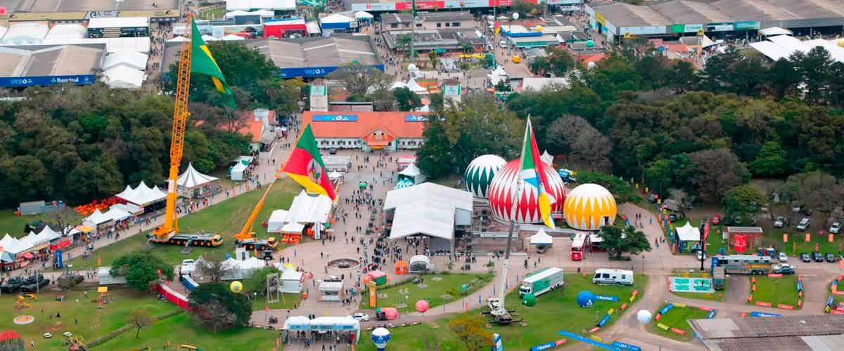 Vista aérea da Expointer no Parque de Exposições Assis Brasil, Esteio/RS