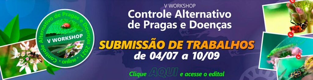 Banner do 5º Workshop de Controle Alternativo de Pragas e Doenças da Epamig