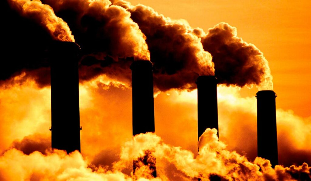 Poluição atmosférica por queima de combustíveis fósseis