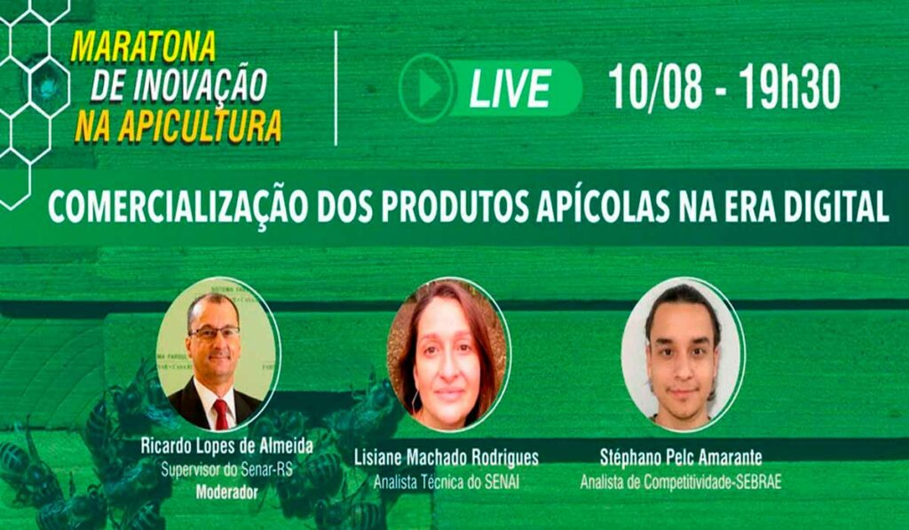 Chamada para a Live Comercialização de Produtos Apícolas na Era da Internet - Senar-RS