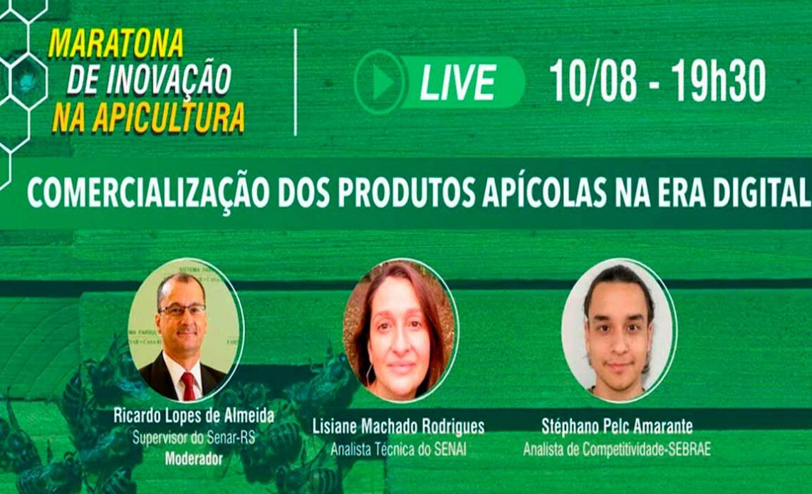 Chamada para a Live Comercialização de Produtos Apícolas na Era da Internet - Senar-RS