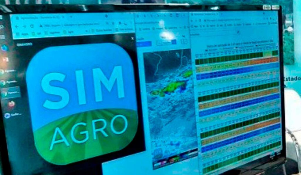 Terminal da Estação Meteorológica Simagro 0021 Expointer no estande da SEAPDR na feira