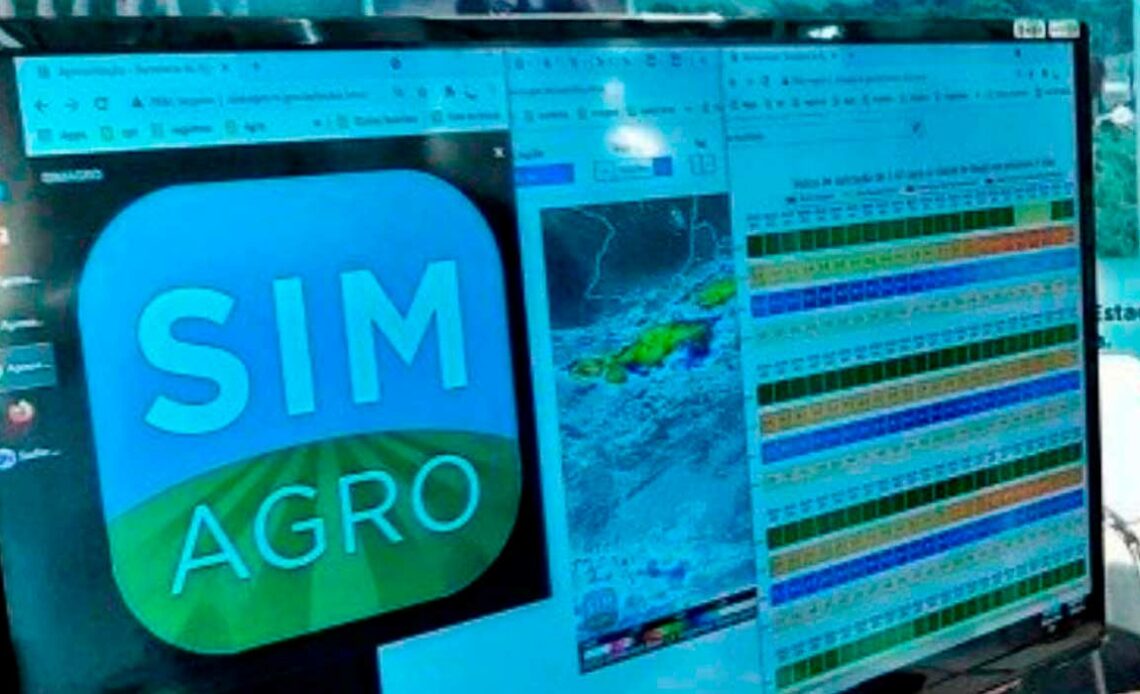 Terminal da Estação Meteorológica Simagro 0021 Expointer no estande da SEAPDR na feira