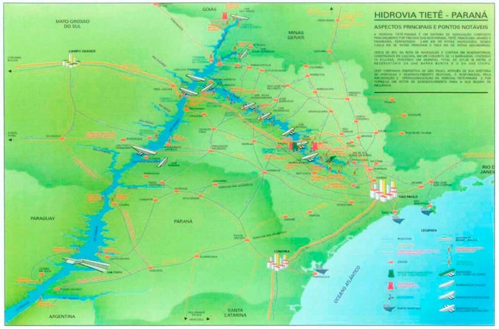 Hidrovia Tietê-Paraná - Mapa
