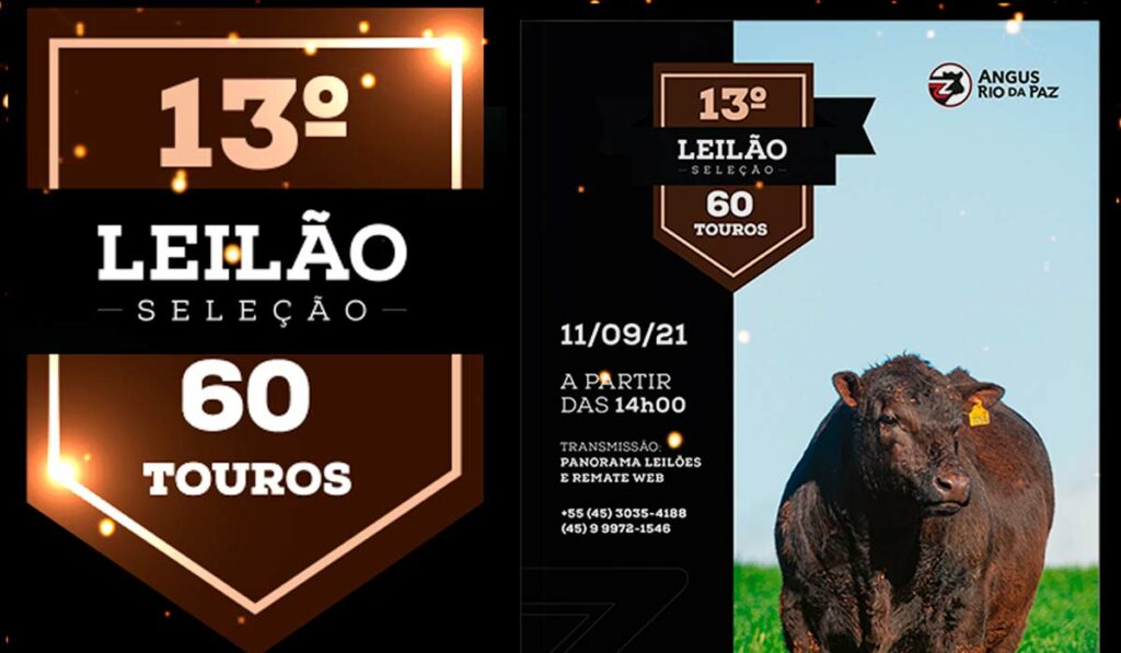 Chamada para o 13º Leilão Seleção Angus Rio da Paz