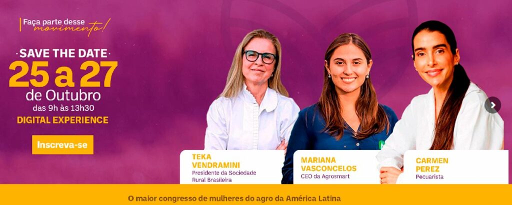 Banner do Congresso Mulheres do Agro 2021