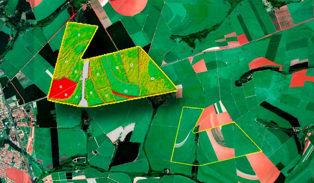 Imagem satélite de área agrícola