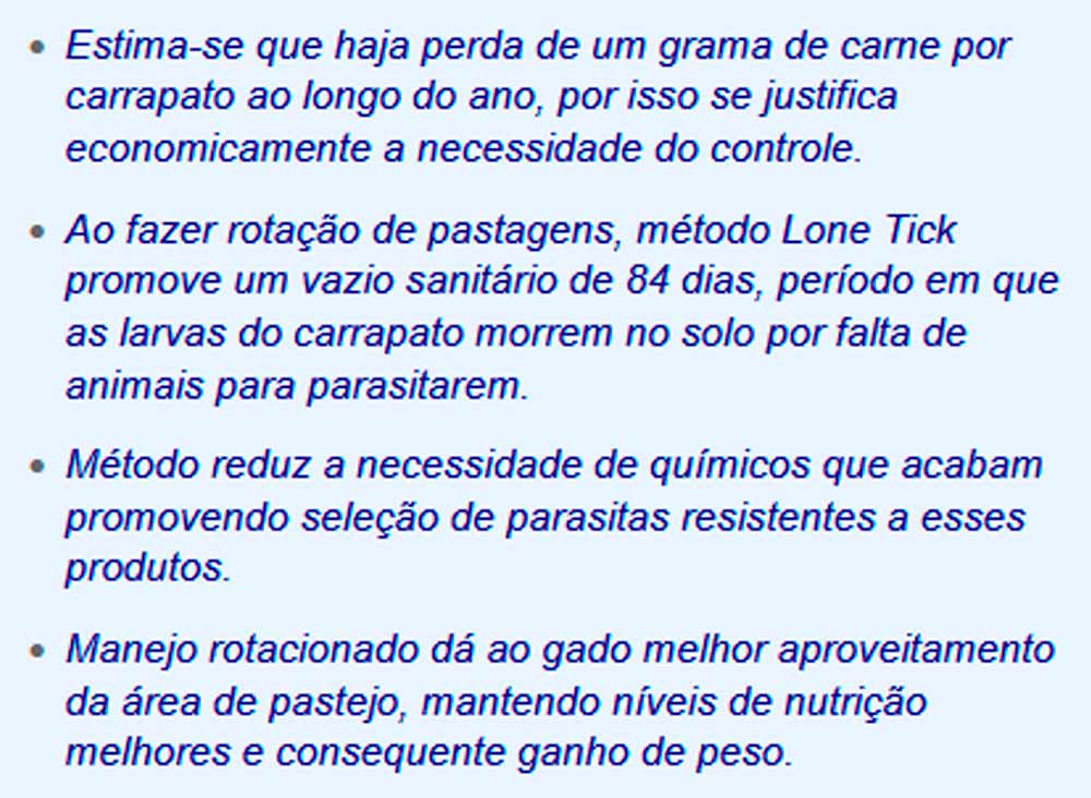 Destaques sobre o controle do carrapato bovino