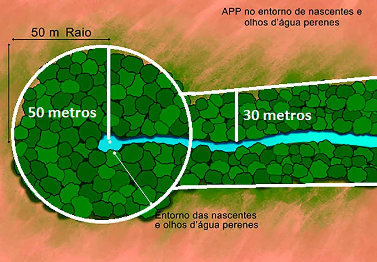 Ilustração dobre preservação de nascentes