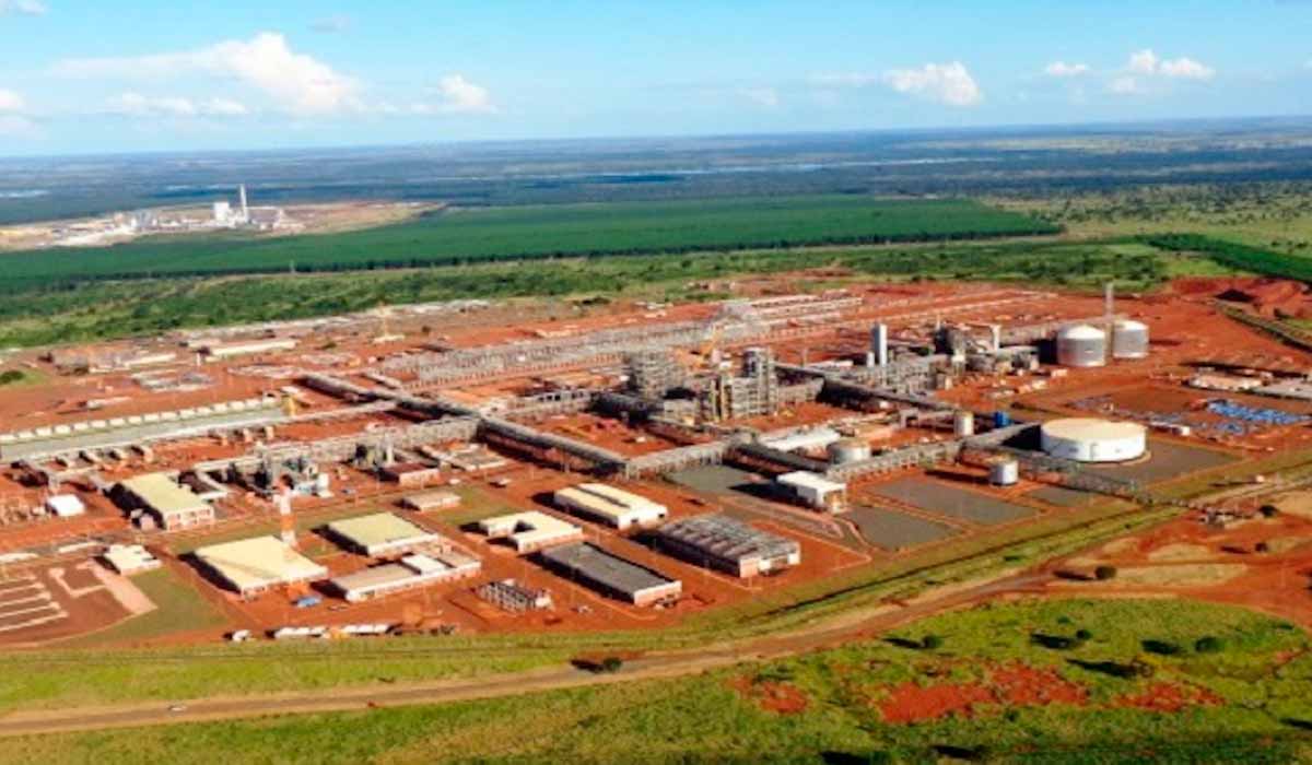 Vista aérea da planta de fabricação de fertilizantes da Petrobras em Sete Lagoas/MS
