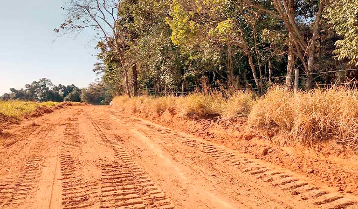 Aceiro com boa largura separando área de pastagem e área de mata