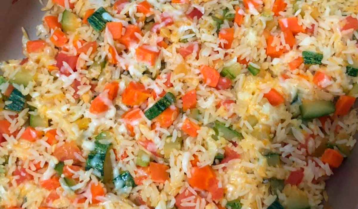 Arroz de forno com legumes