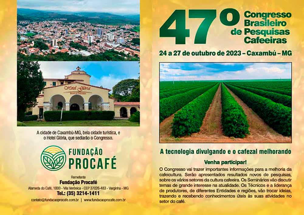Chamada para o 47º Congresso Brasileiro de Pesquisas Cafeeiras
