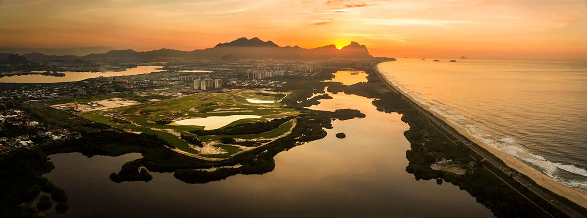 Panorâmica da área do Campo Olímpico de Golfe na Barra da Tijuca