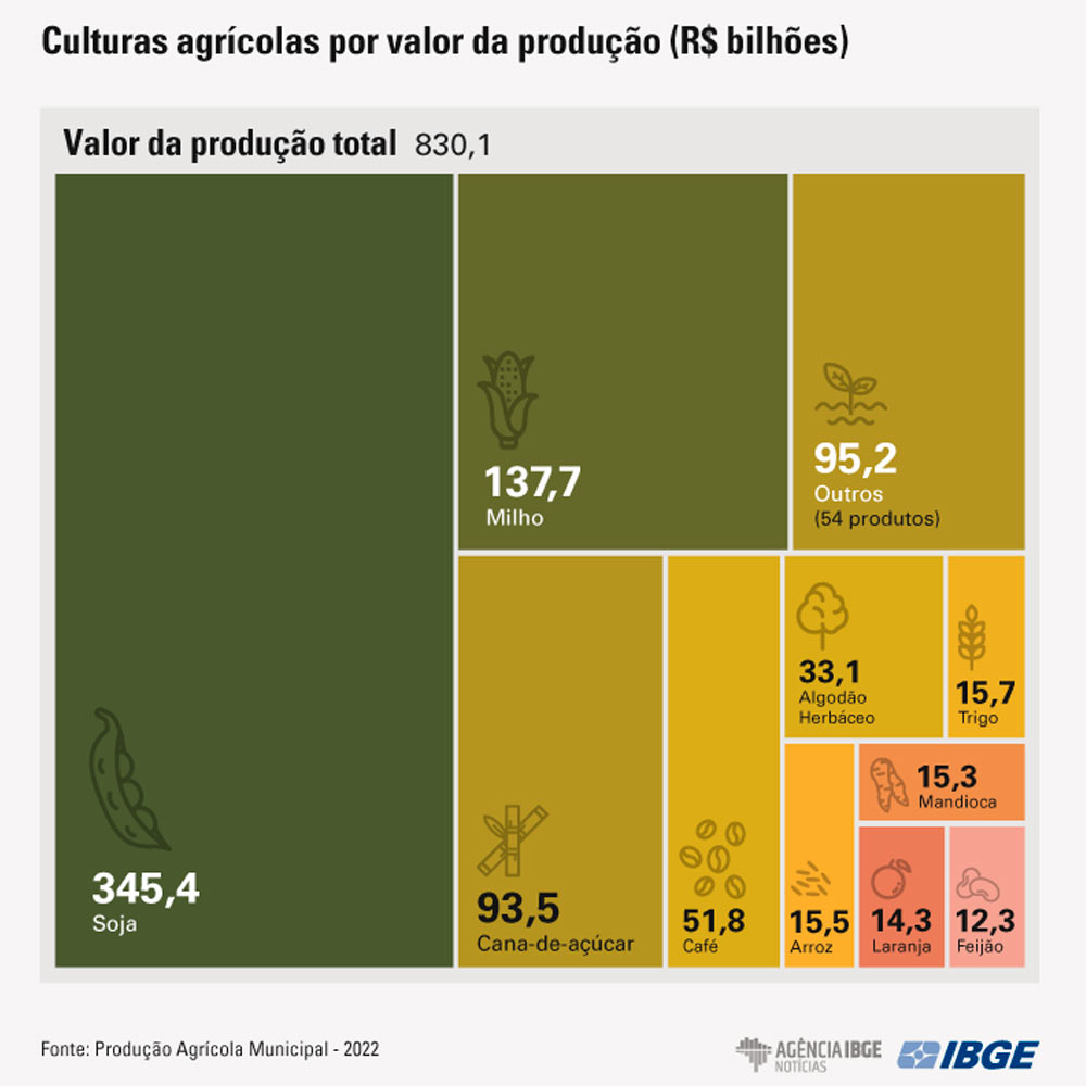 Quadro da produção agrícola municipal 2022