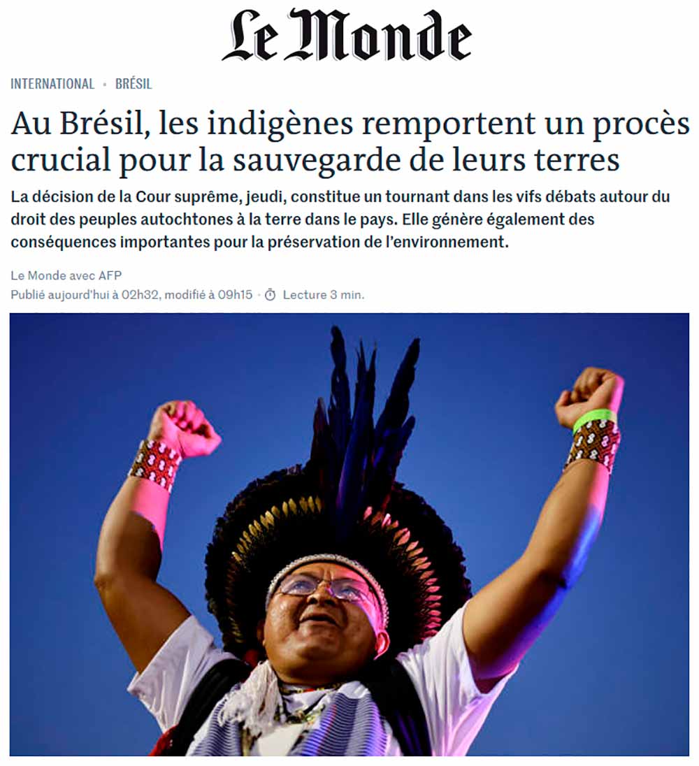 Manchete do jornal francês Le Monde