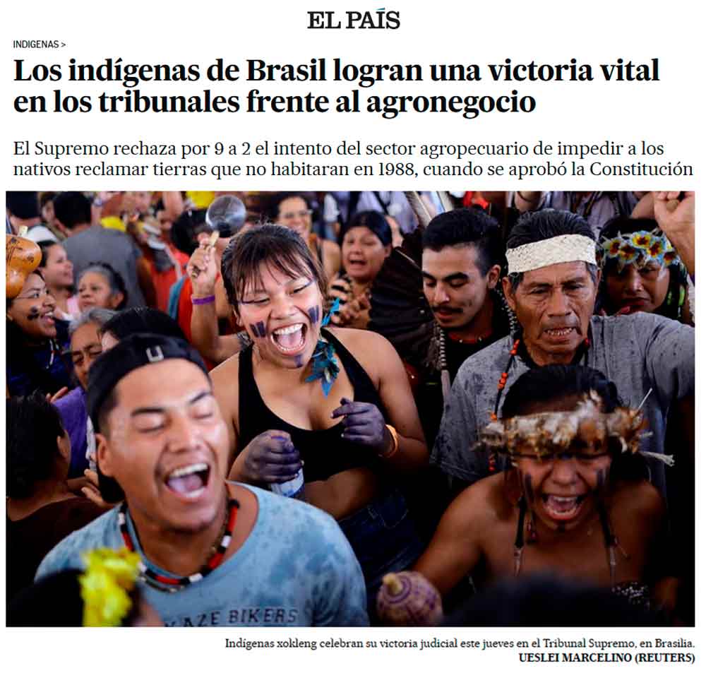 Manchete do jornal espanhol El País