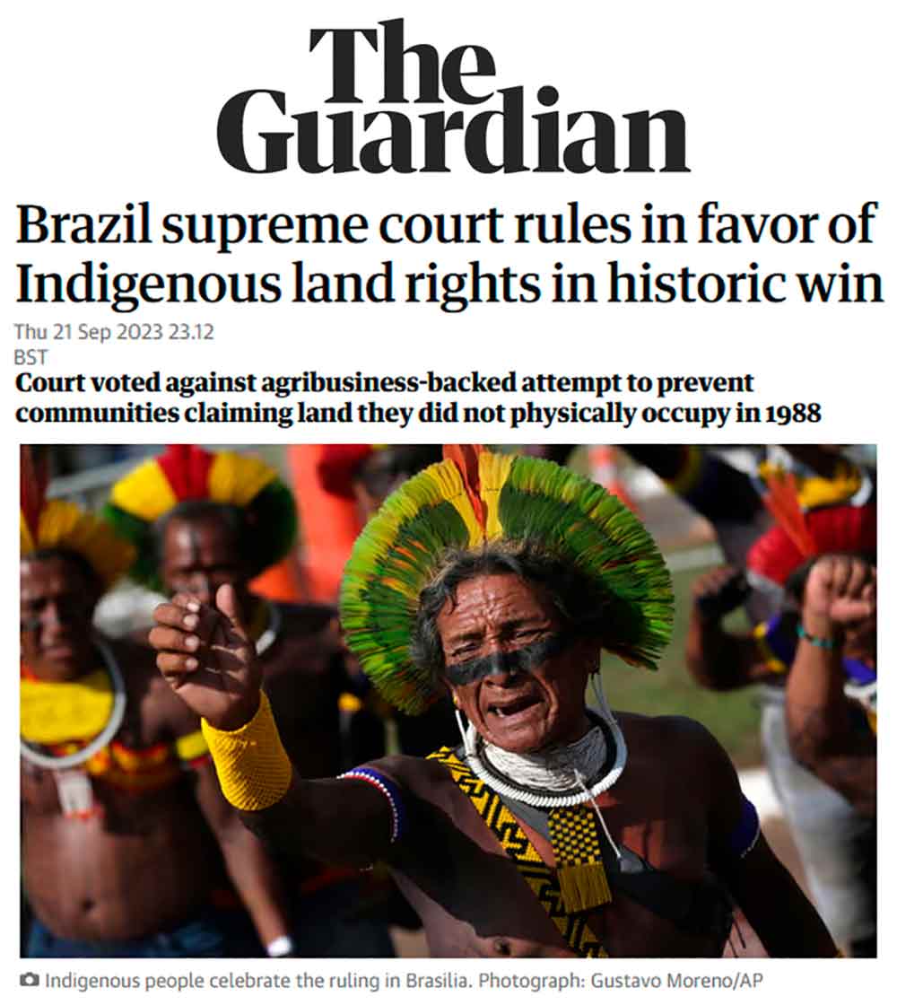 Manchete do jornal inglês The Guardian