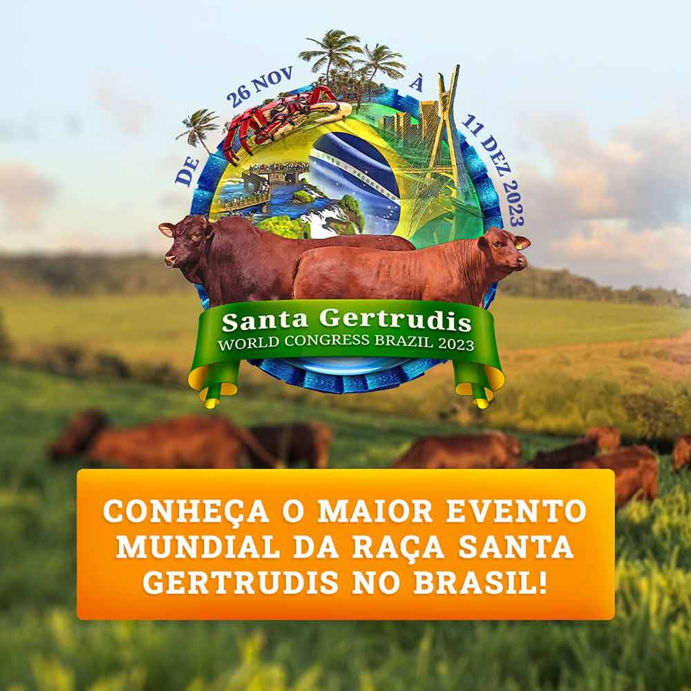 Chamada para o Santa Gertrudis Congresso Mundial no Brasil 2023