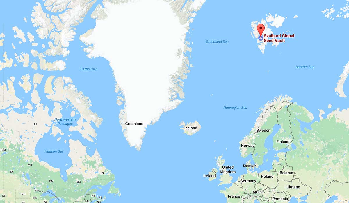 Localização do Svalbard Global Seed Vault - Cofre Global de Sementes