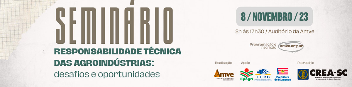 Banner do Seminário Responsabilidade Técnica das Agroindústrias