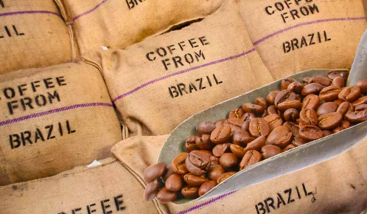 Sacas de café de origem brasileira