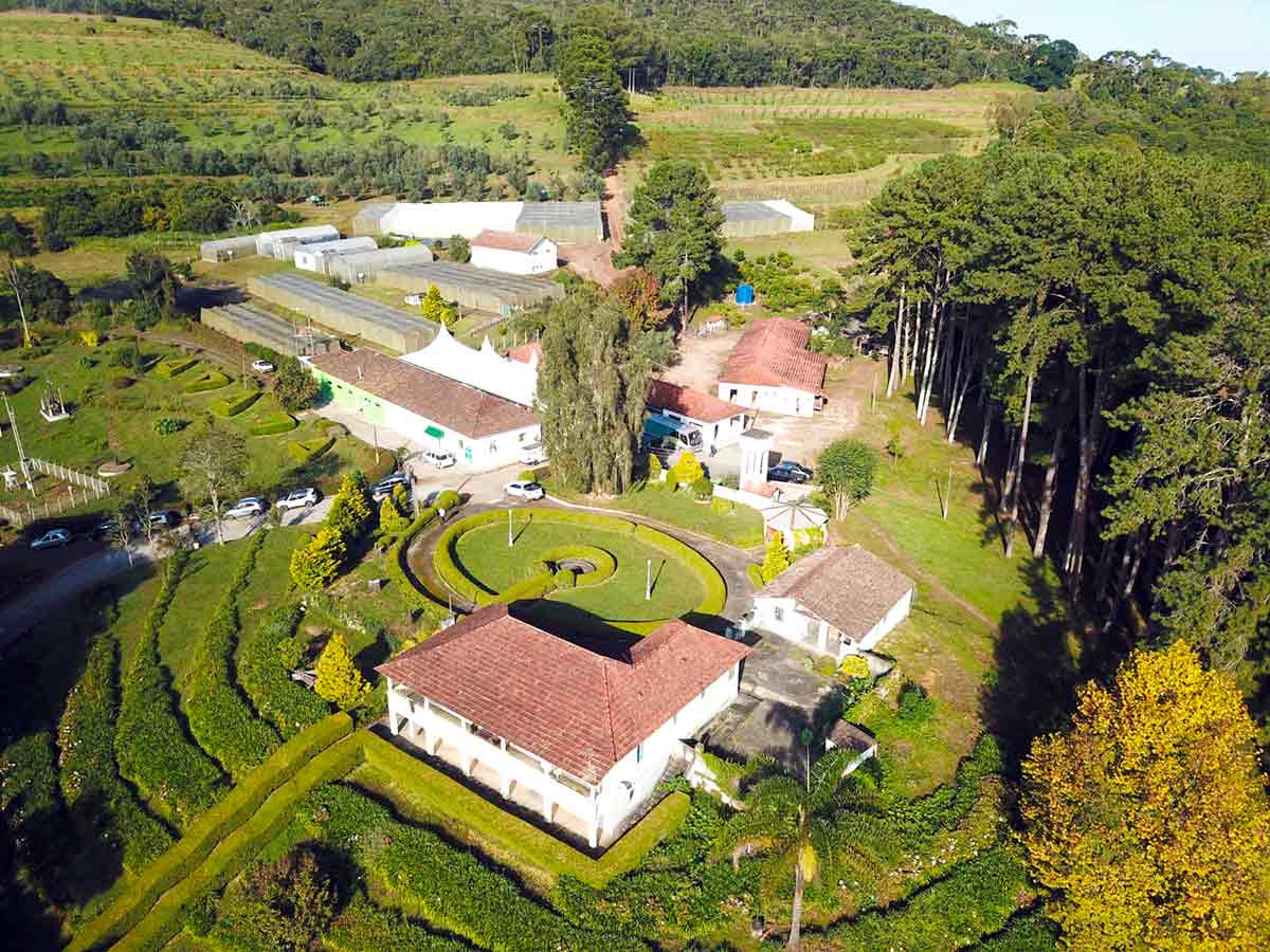 Vista aérea do Campo Experimental de Maria da Fé da Epamig