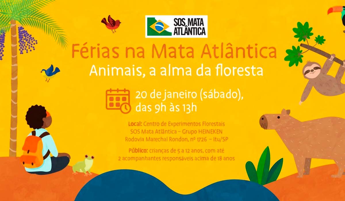 Chamada para o "Férias na Mata Atlântica"