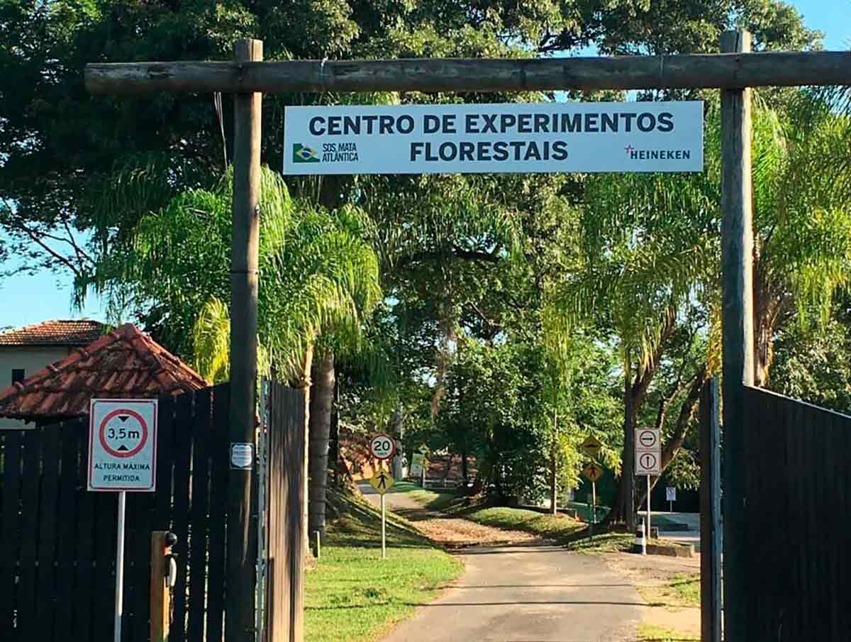 Pórtico do Centro de Experimentos Florestais SOS Mata Atlântica