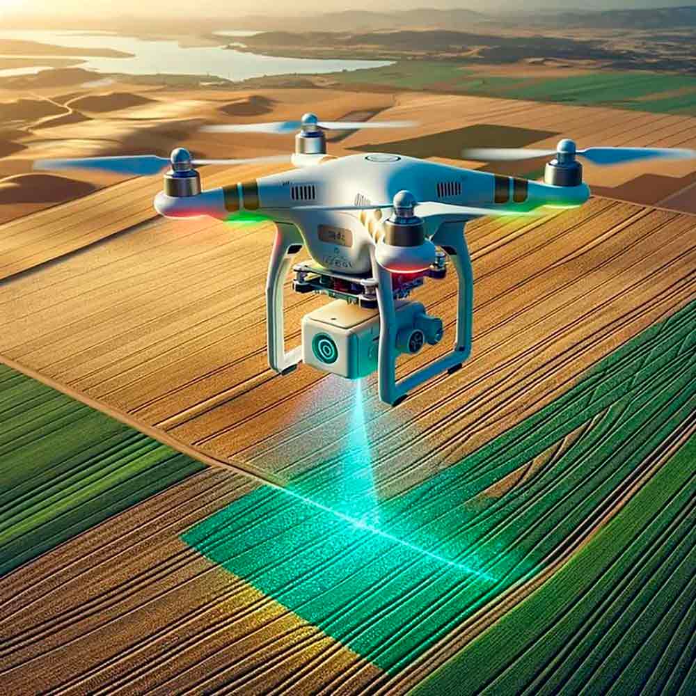 Drone em ação na agricultura de precisão