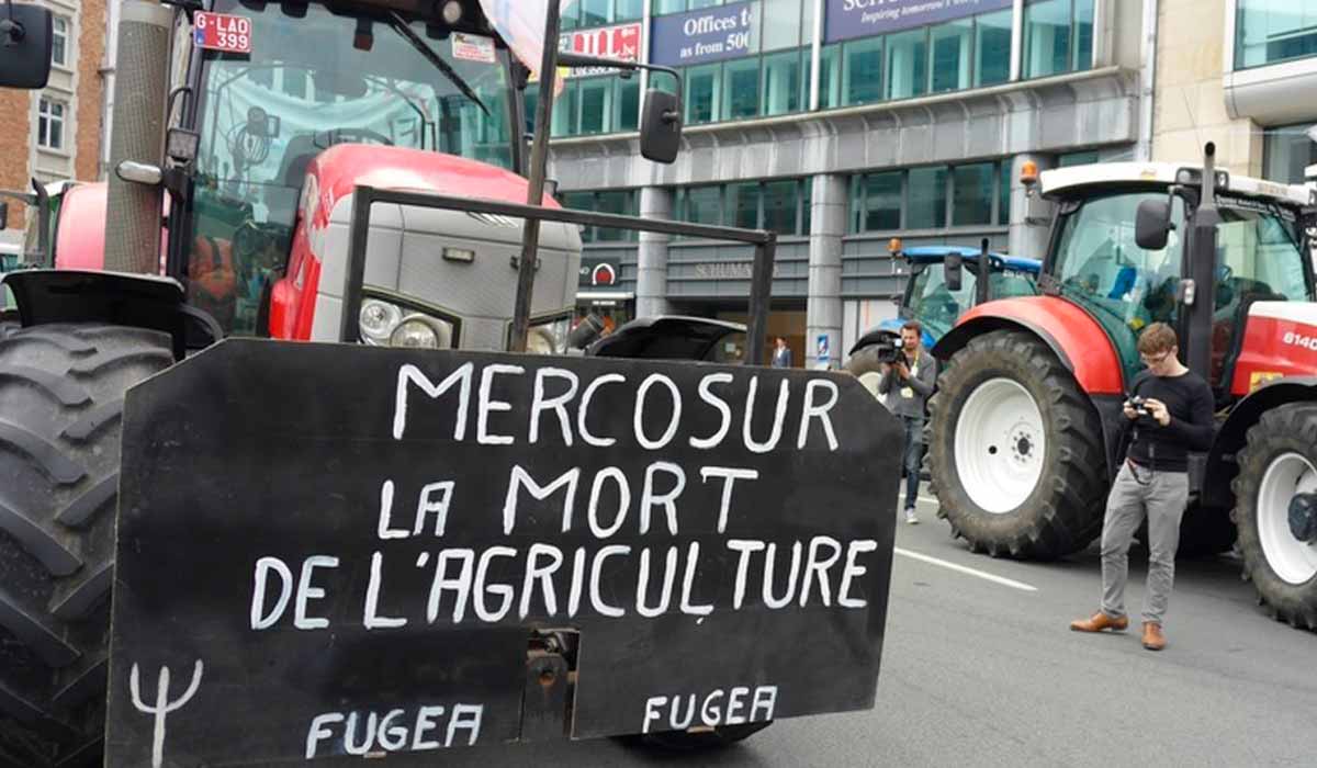 Agricultores contra o acordo de comércio livre UE-Mercosul