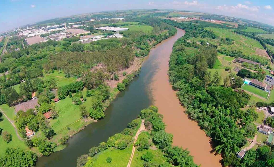 Junção dos Rios Atibaia e Jaguari, formando o Rio Piracicaba - Foto: Profill Rhama