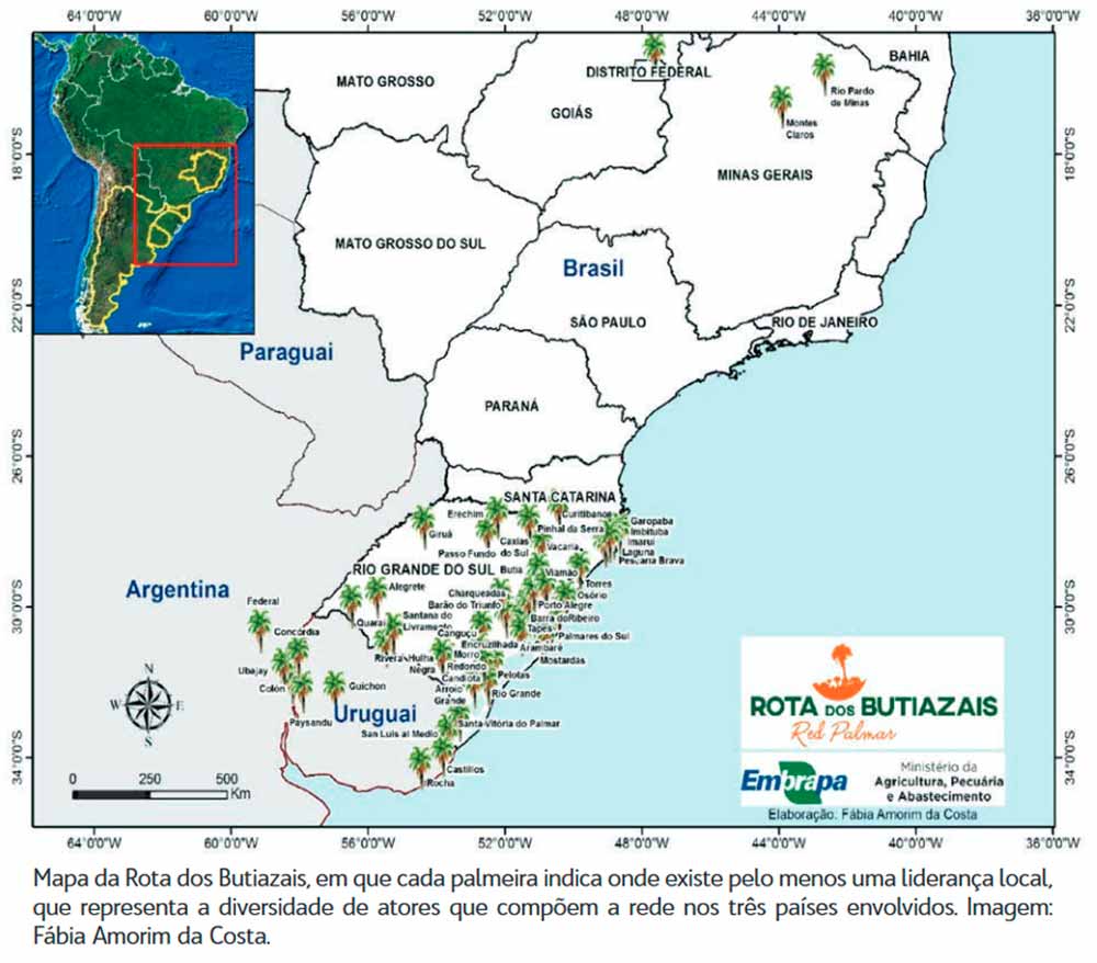 Mapa da Rota dos Butiazais