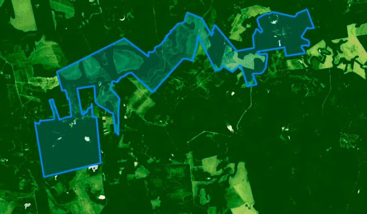 Imagem satélite de área rural
