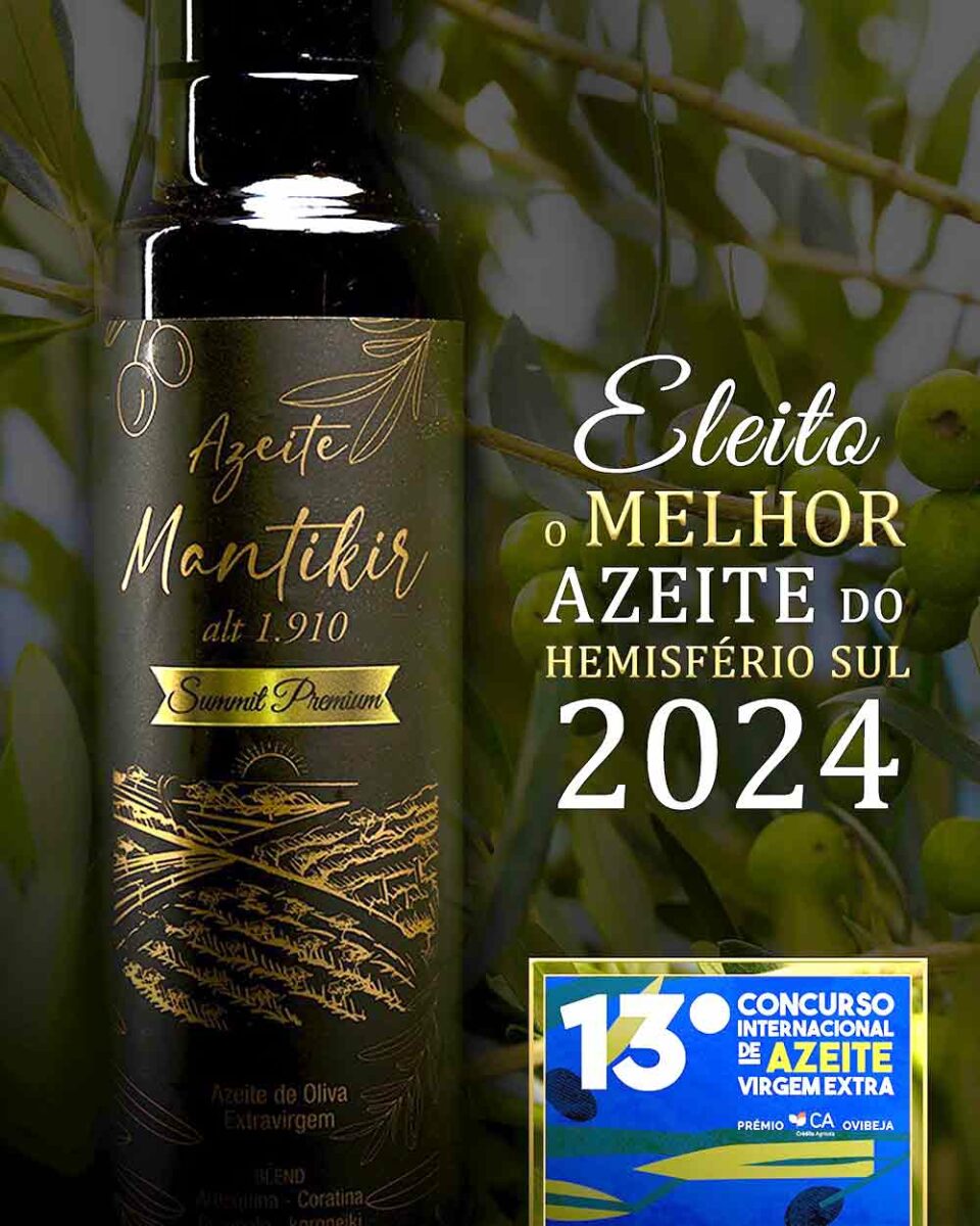 O Azeite Mantikir Summit Premium, premiado no Evooleum 2024, guia dos 100 melhores azeites do mundo