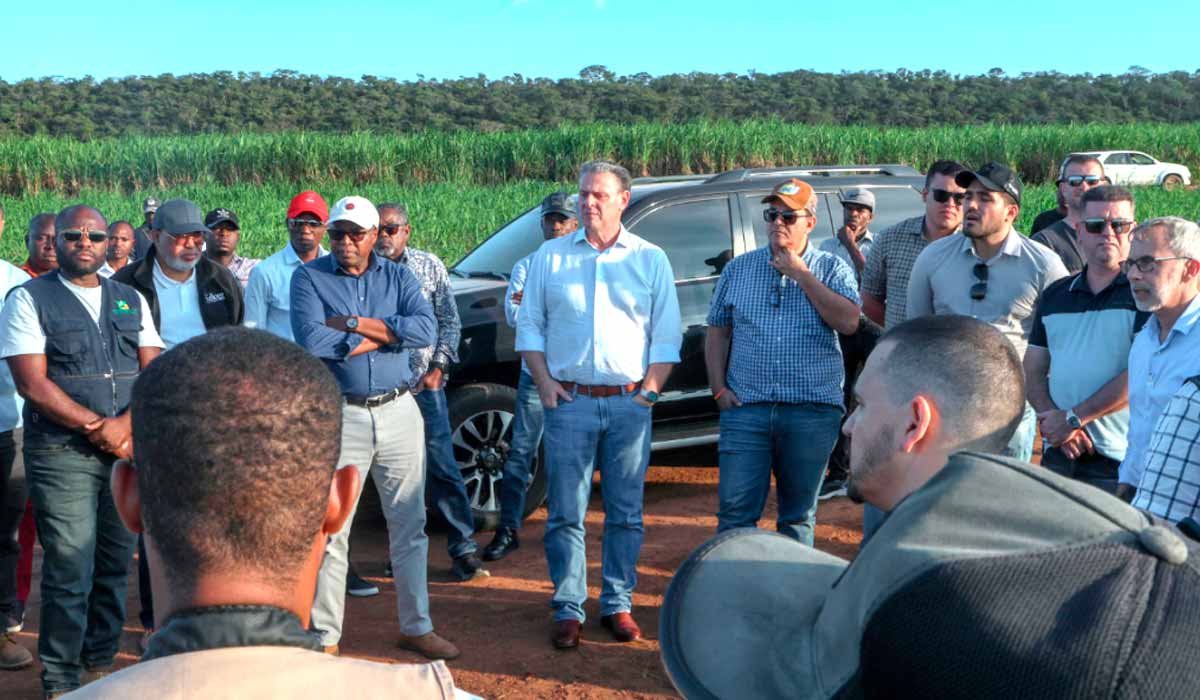 A Missão da Agropecuária Brasileira em Angola com o ministro da Agricultura e Pecuária, Carlos Fávaro, junto com o secretário de Estado de Agricultura e Pecuária de Angola, Castro Paulino Camarada, visitaram a Companhia de Bioenergia de Angola (Biocom), única usina de processamento de cana-de-açúcar do país, localizada em Cacuso, na província de Malanje A Missão da Agropecuária Brasileira em Angola com o ministro da Agricultura e Pecuária, Carlos Fávaro, junto com o secretário de Estado de Agricultura e Pecuária de Angola, Castro Paulino Camarada, visitaram a Companhia de Bioenergia de Angola (Biocom), única usina de processamento de cana-de-açúcar do país, localizada em Cacuso, na província de Malanje