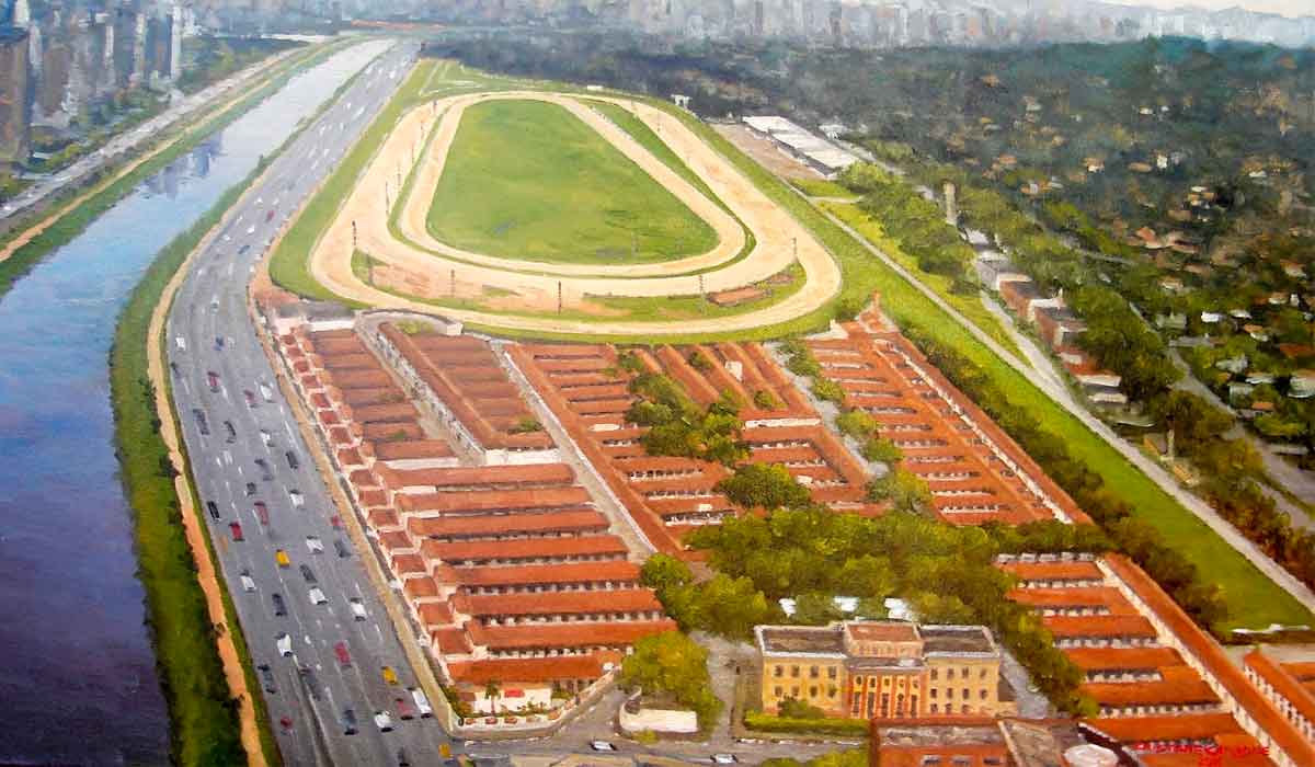 Vista aérea do Jockey Club de São Paulo, local do evento