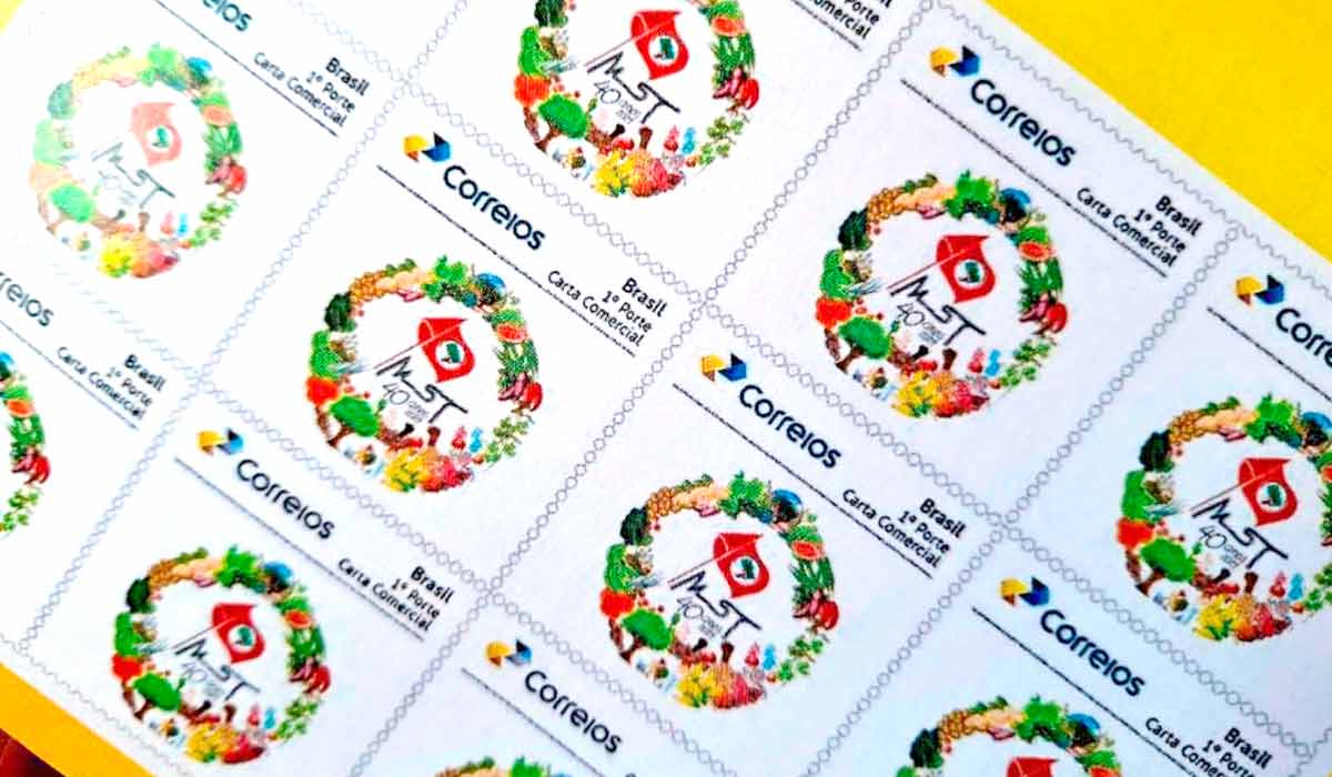 Selo comemora os 40 anos do MST e sua atuação em defesa do acesso à terra e à produção de alimentos saudáveis