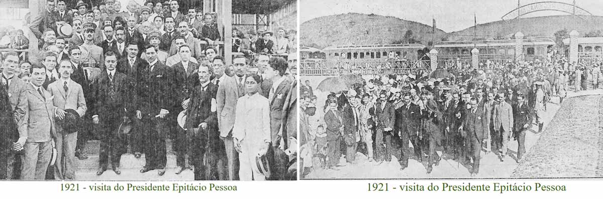 A comitiva presidencial na inauguração