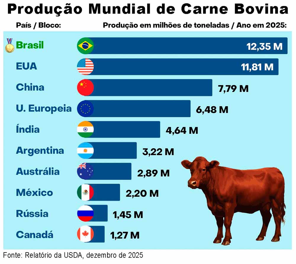 Produção Mundial de Carne Bovina Produção Mundial de Carne Bovina