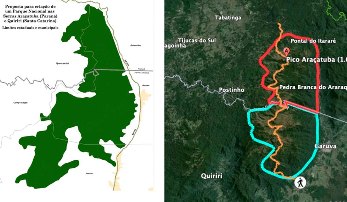 Proposta do Parque Nacional Serras do Araçatuba e Quiriri ajudaria a proteger maior contínuo florestal de Mata Atlântica Proposta do Parque Nacional Serras do Araçatuba e Quiriri ajudaria a proteger maior contínuo florestal de Mata Atlântica