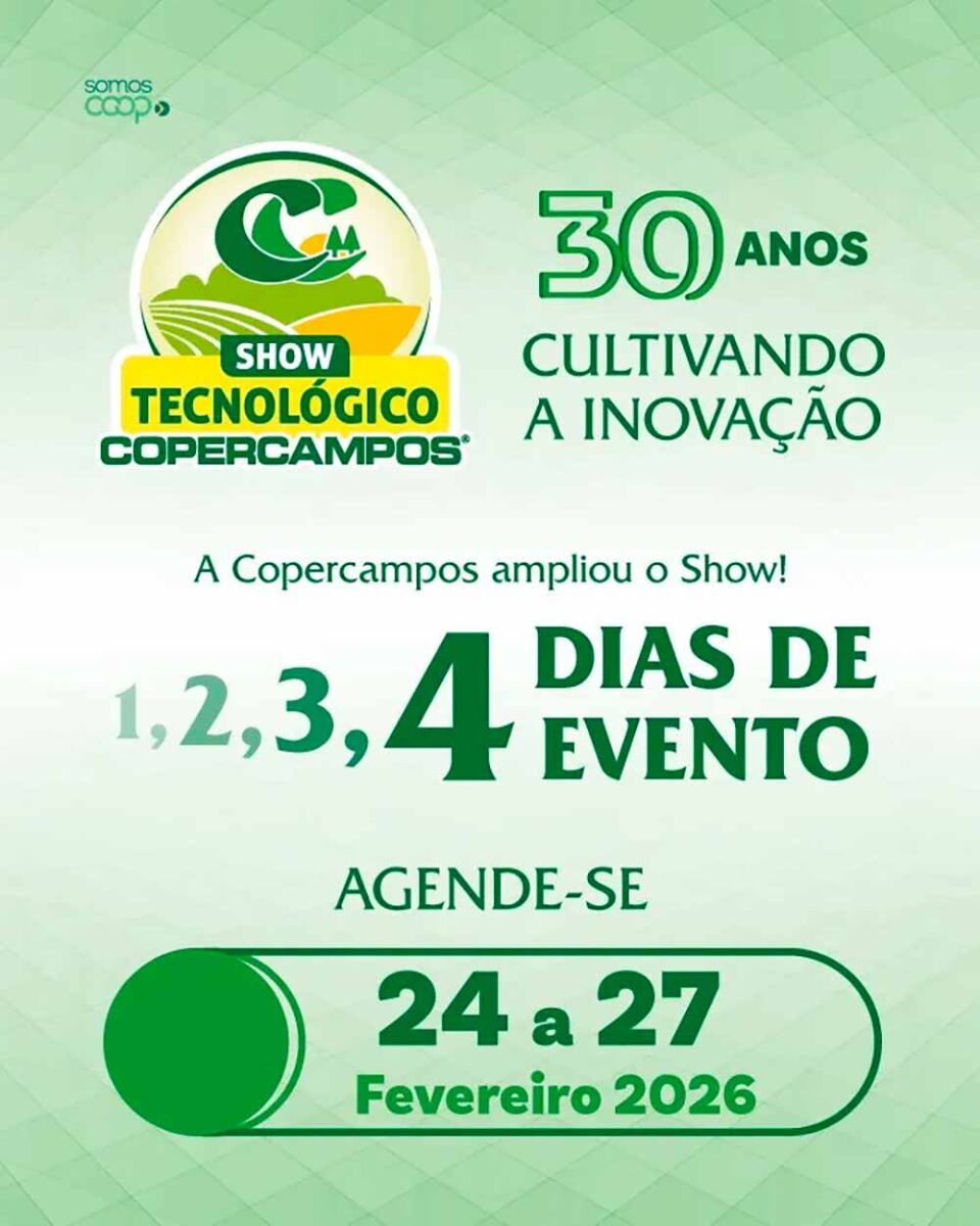 Chamada para o Show Tecnológico Copercampos 2026 Chamada para o Show Tecnológico Copercampos 2026
