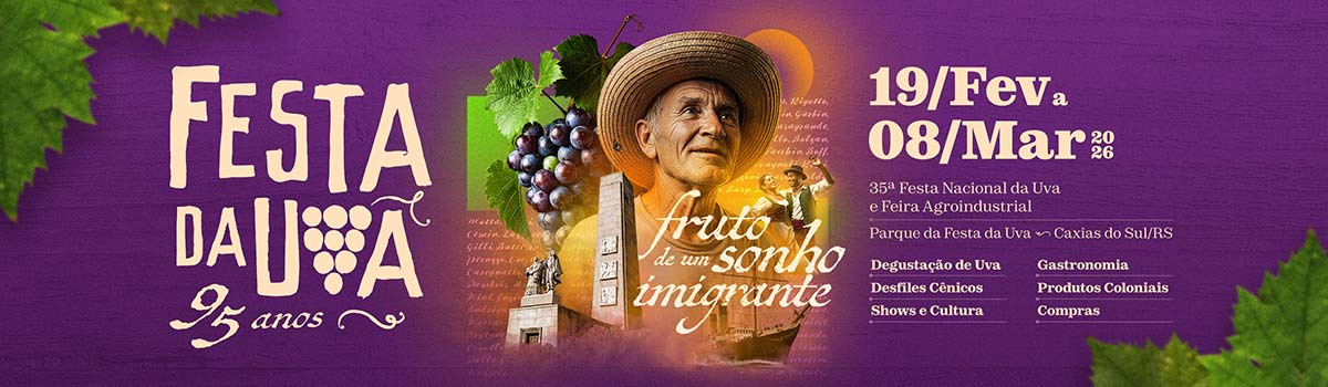Banner da Festa Nacional da Uva 2026 Banner da Festa Nacional da Uva 2026